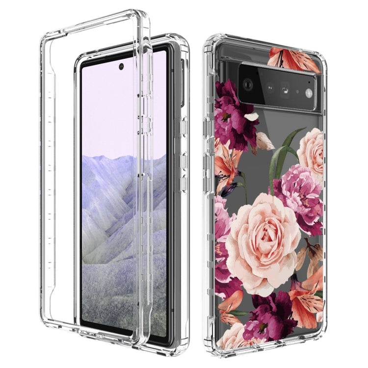 For Google Pixel 6 Pro PC+TPU Transparent Painted Phone Case