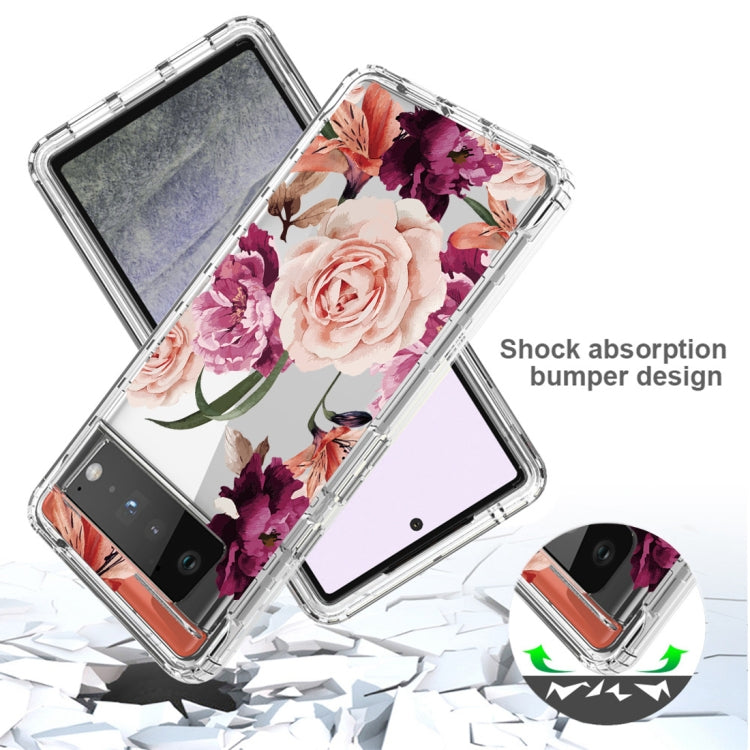 For Google Pixel 6 Pro PC+TPU Transparent Painted Phone Case