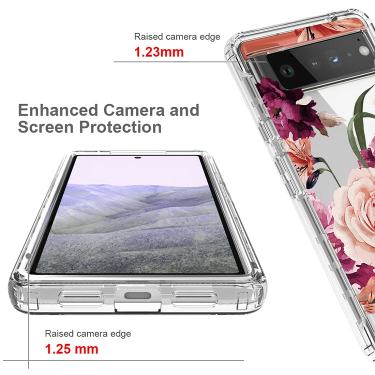 For Google Pixel 6 Pro PC+TPU Transparent Painted Phone Case