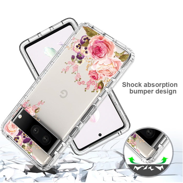 For Google Pixel 6a PC+TPU Transparent Painted Phone Case
