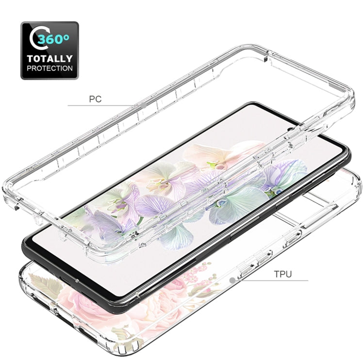 For Google Pixel 6a PC+TPU Transparent Painted Phone Case