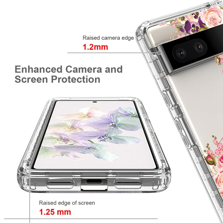 For Google Pixel 6a PC+TPU Transparent Painted Phone Case