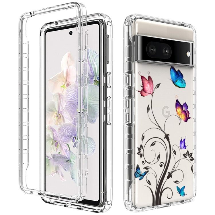 For Google Pixel 6a PC+TPU Transparent Painted Phone Case