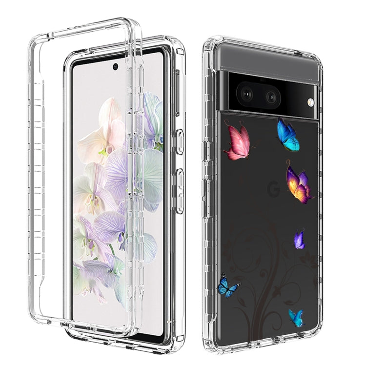 For Google Pixel 6a PC+TPU Transparent Painted Phone Case