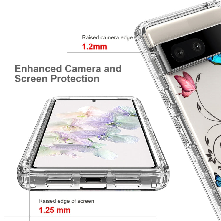 For Google Pixel 6a PC+TPU Transparent Painted Phone Case