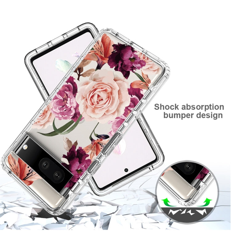 For Google Pixel 6a PC+TPU Transparent Painted Phone Case