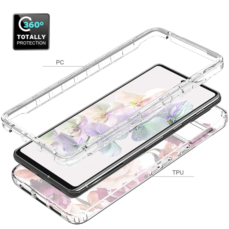 For Google Pixel 6a PC+TPU Transparent Painted Phone Case