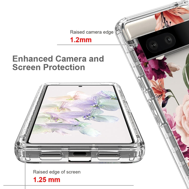 For Google Pixel 6a PC+TPU Transparent Painted Phone Case