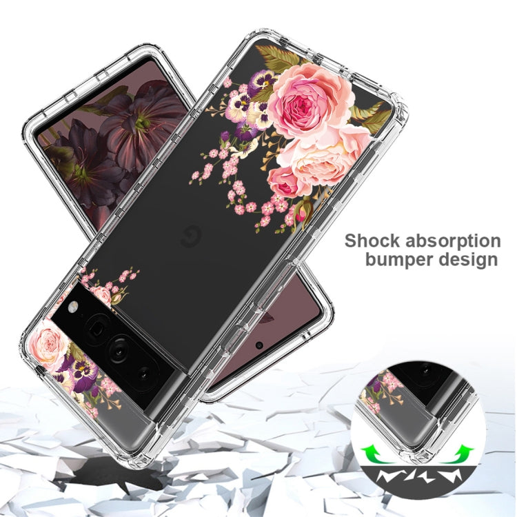For Google Pixel 7 Pro PC+TPU Transparent Painted Phone Case