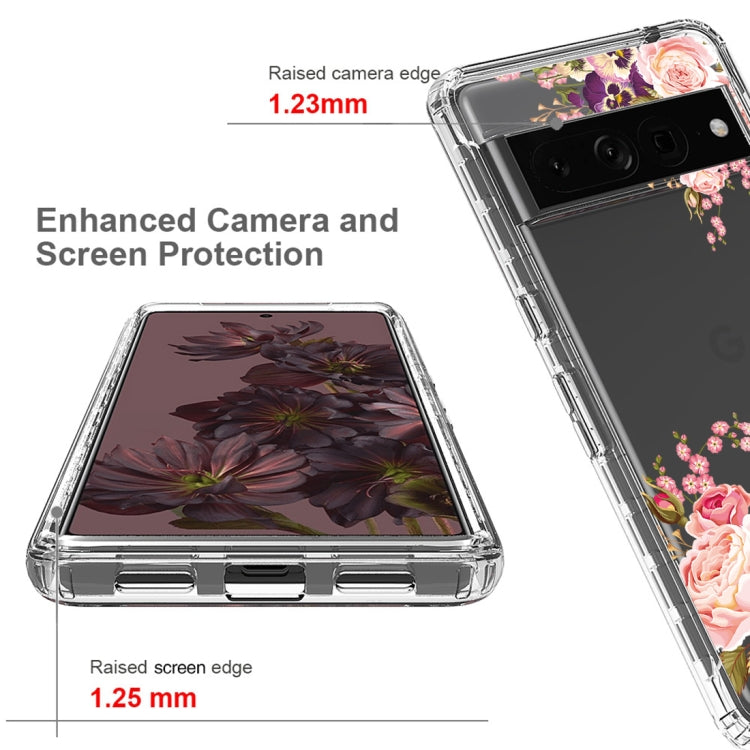 For Google Pixel 7 Pro PC+TPU Transparent Painted Phone Case