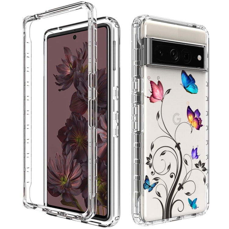 For Google Pixel 7 Pro PC+TPU Transparent Painted Phone Case