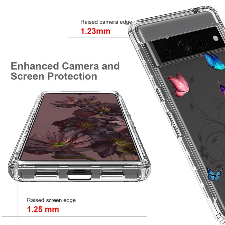 For Google Pixel 7 Pro PC+TPU Transparent Painted Phone Case