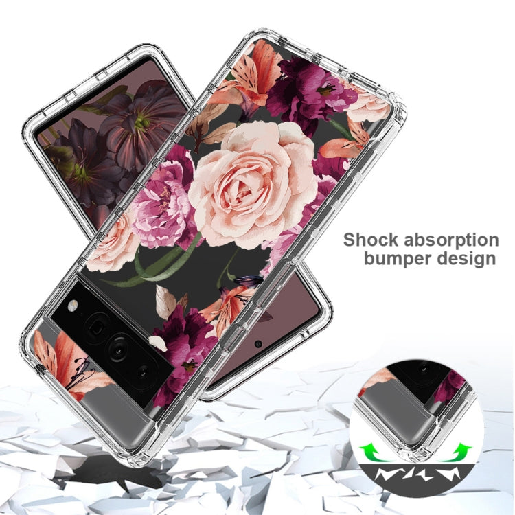 For Google Pixel 7 Pro PC+TPU Transparent Painted Phone Case