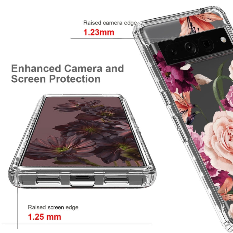 For Google Pixel 7 Pro PC+TPU Transparent Painted Phone Case