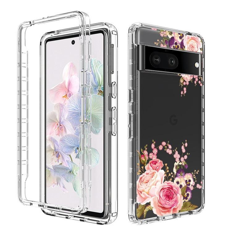 For Google Pixel 7 PC+TPU Transparent Painted Phone Case