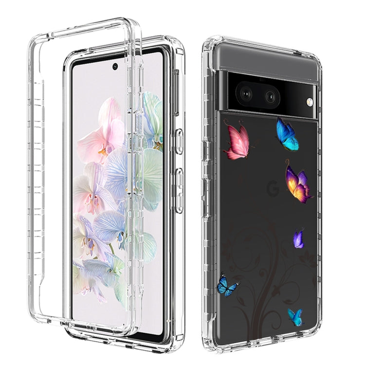 For Google Pixel 7 PC+TPU Transparent Painted Phone Case