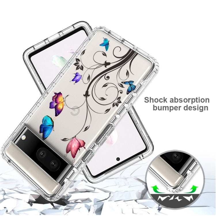 For Google Pixel 7 PC+TPU Transparent Painted Phone Case