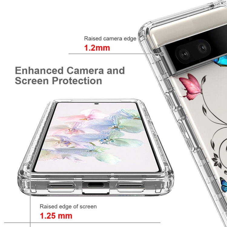 For Google Pixel 7 PC+TPU Transparent Painted Phone Case