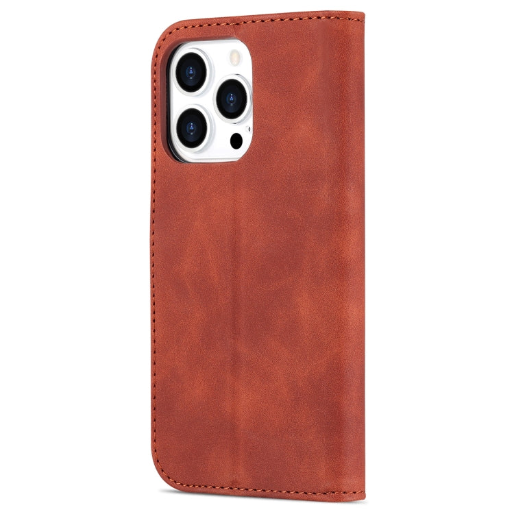 For iPhone 14 Pro Max AZNS Skin Feel Calf Texture Horizontal Flip Leather Case