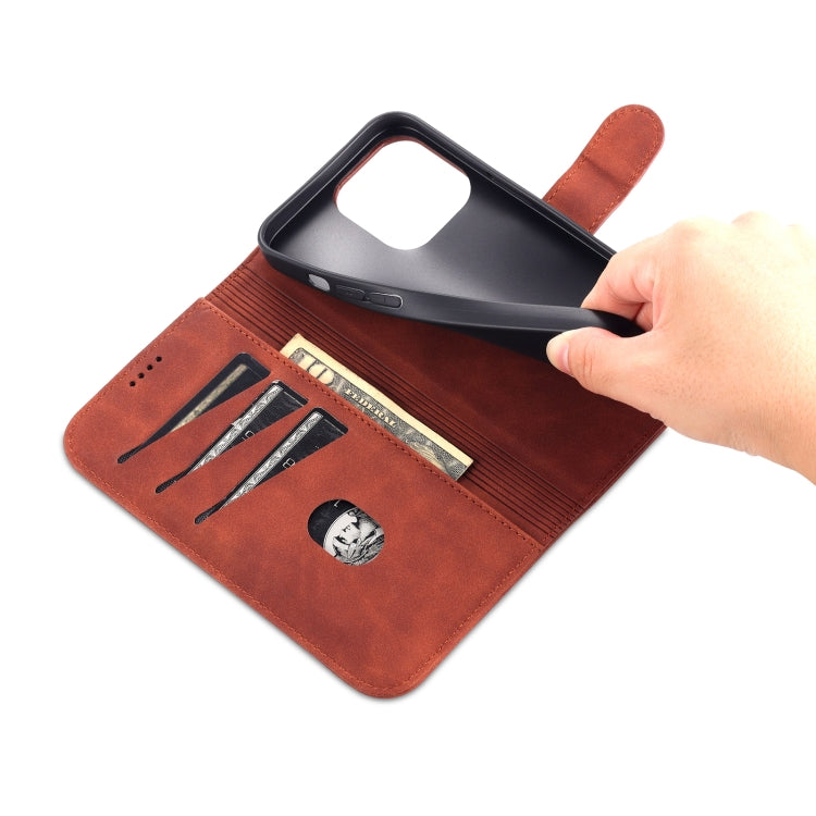 For iPhone 14 Pro Max AZNS Skin Feel Calf Texture Horizontal Flip Leather Case