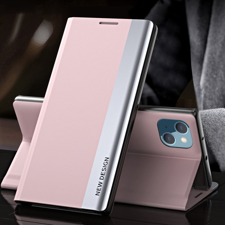 For iPhone 14 Side Electroplated Magnetic Leather Phone Case