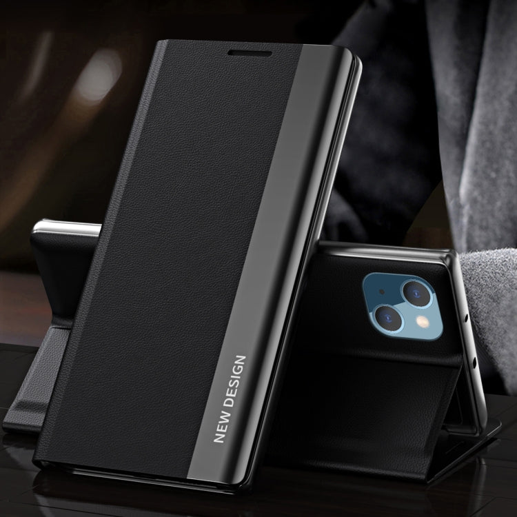 For iPhone 14 Plus Side Electroplated Magnetic Leather Phone Case