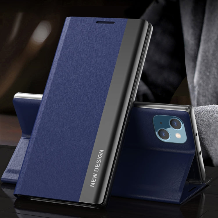 For iPhone 14 Plus Side Electroplated Magnetic Leather Phone Case