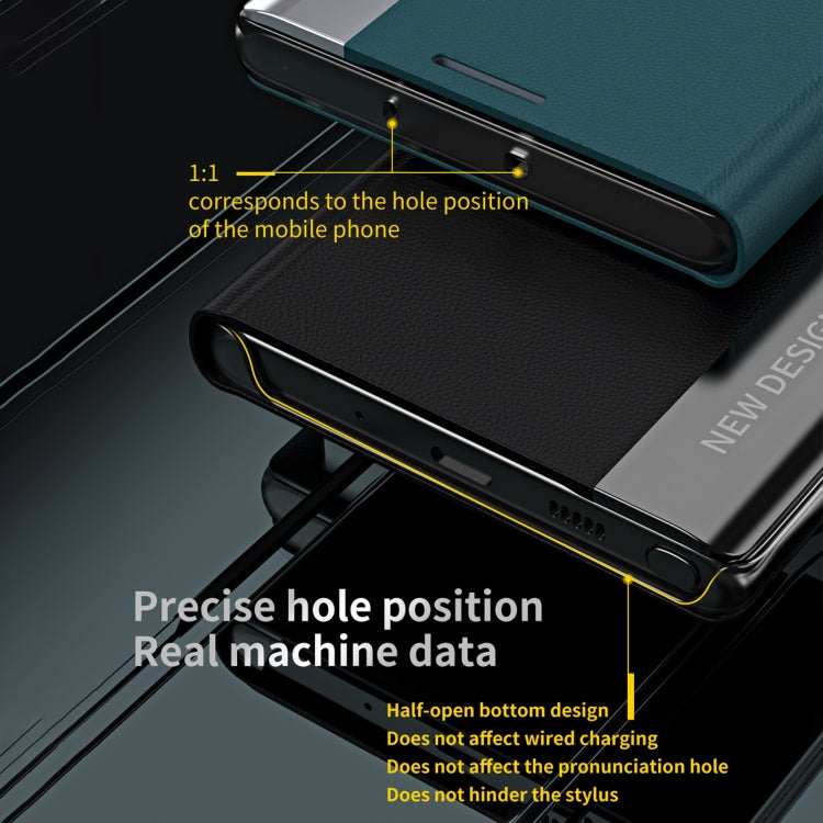 For iPhone 14 Pro Max Side Electroplated Magnetic Leather Phone Case