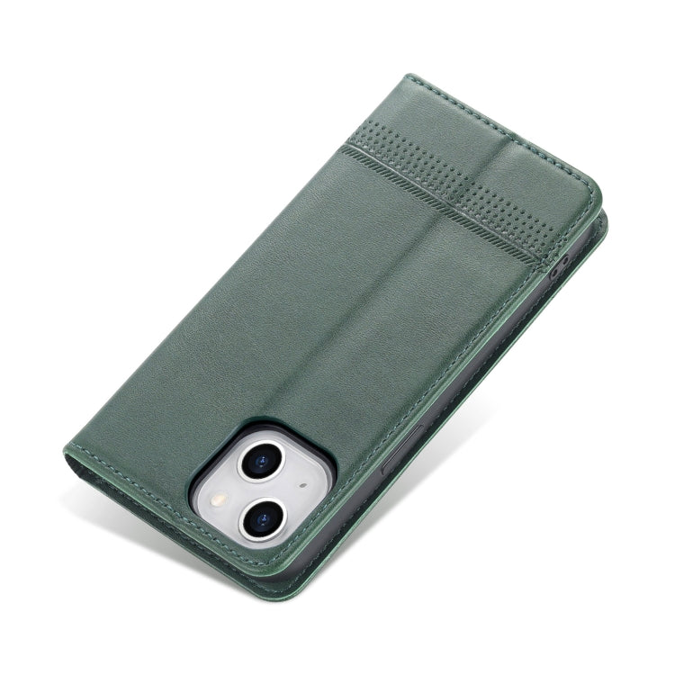 For iPhone 14 AZNS Magnetic Calf Texture Flip Leather Phone Case