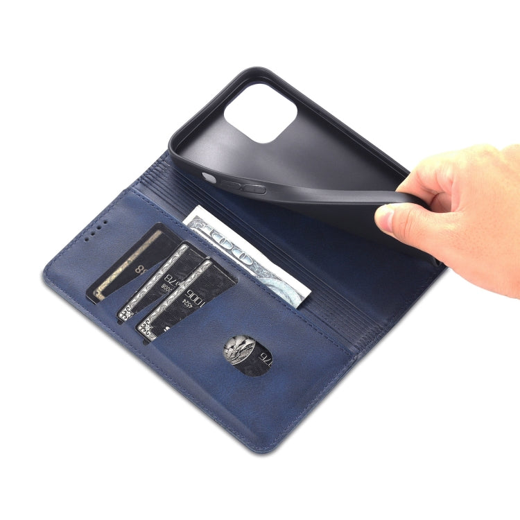 For iPhone 14 Plus AZNS Magnetic Calf Texture Flip Leather Phone Case