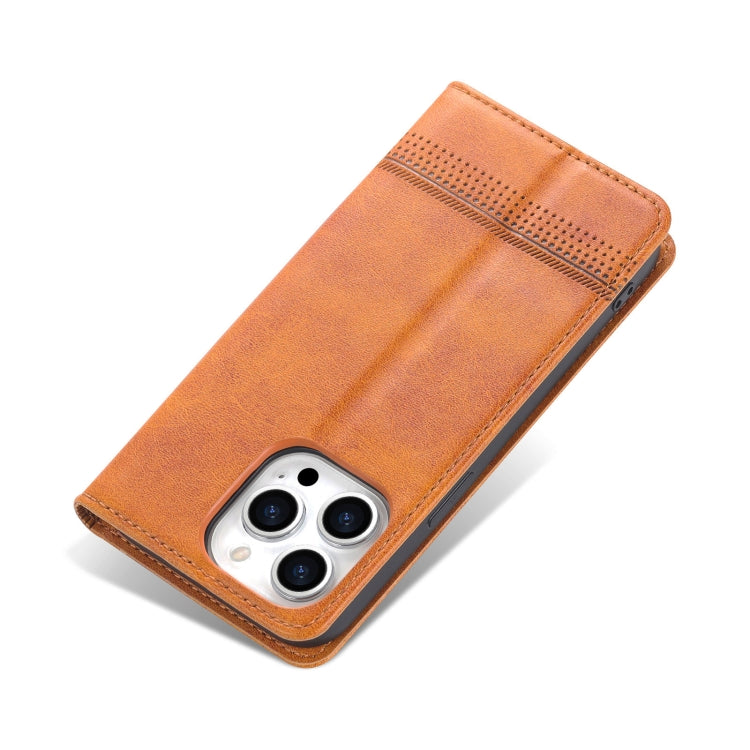 For iPhone 14 Pro Max AZNS Magnetic Calf Texture Flip Leather Phone Case
