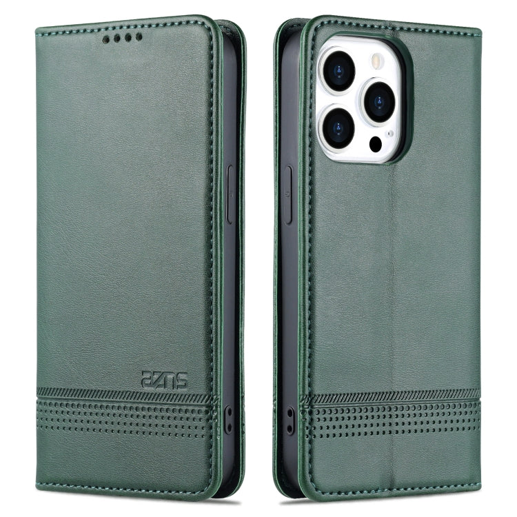 For iPhone 14 Pro Max AZNS Magnetic Calf Texture Flip Leather Phone Case
