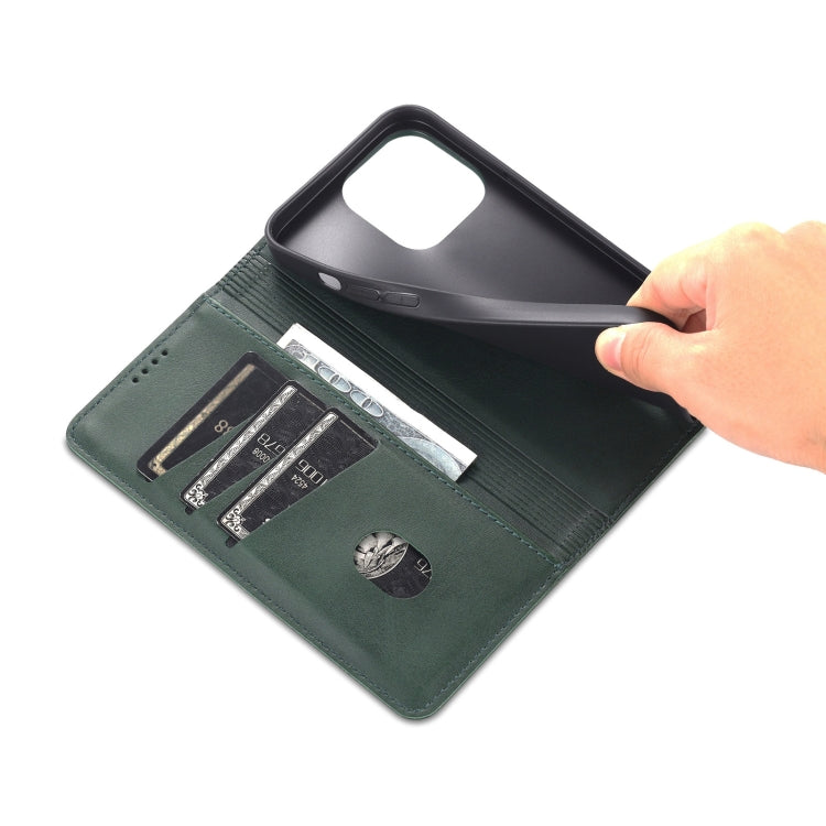 For iPhone 14 Pro Max AZNS Magnetic Calf Texture Flip Leather Phone Case