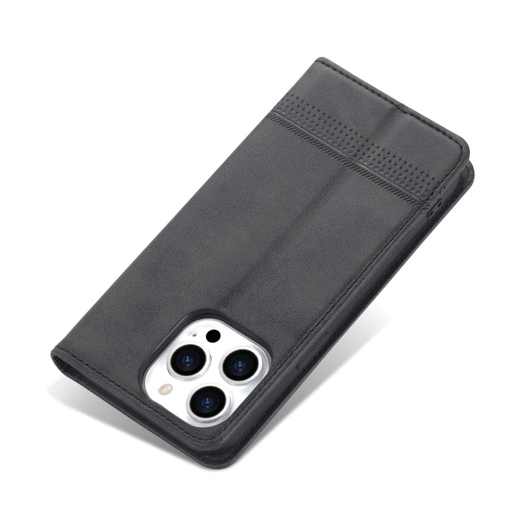 For iPhone 14 Pro Max AZNS Magnetic Calf Texture Flip Leather Phone Case