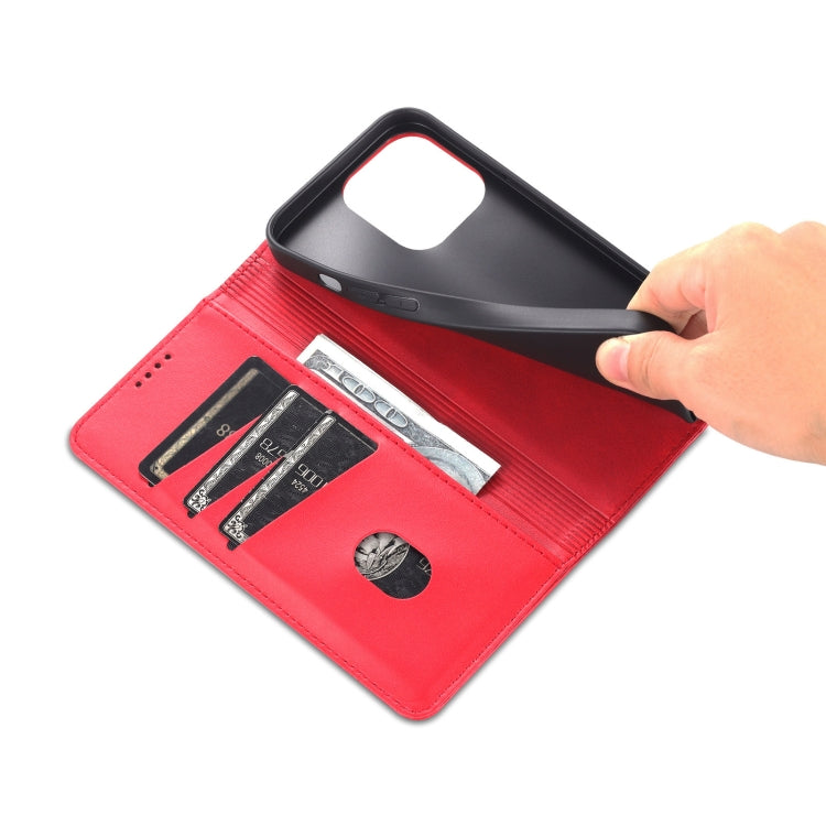 For iPhone 14 Pro Max AZNS Magnetic Calf Texture Flip Leather Phone Case