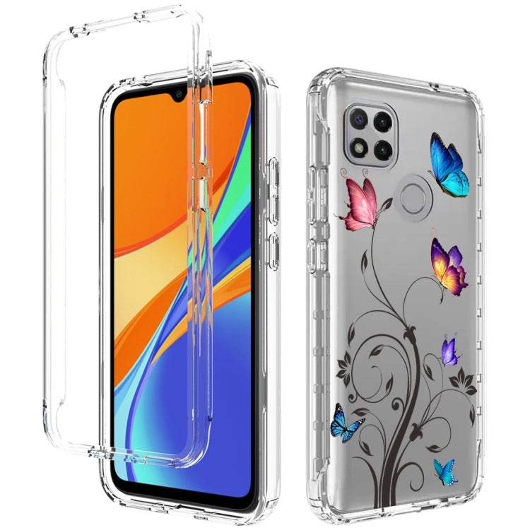 For Xiaomi Redmi 9C PC+TPU Transparent Painted Phone Case