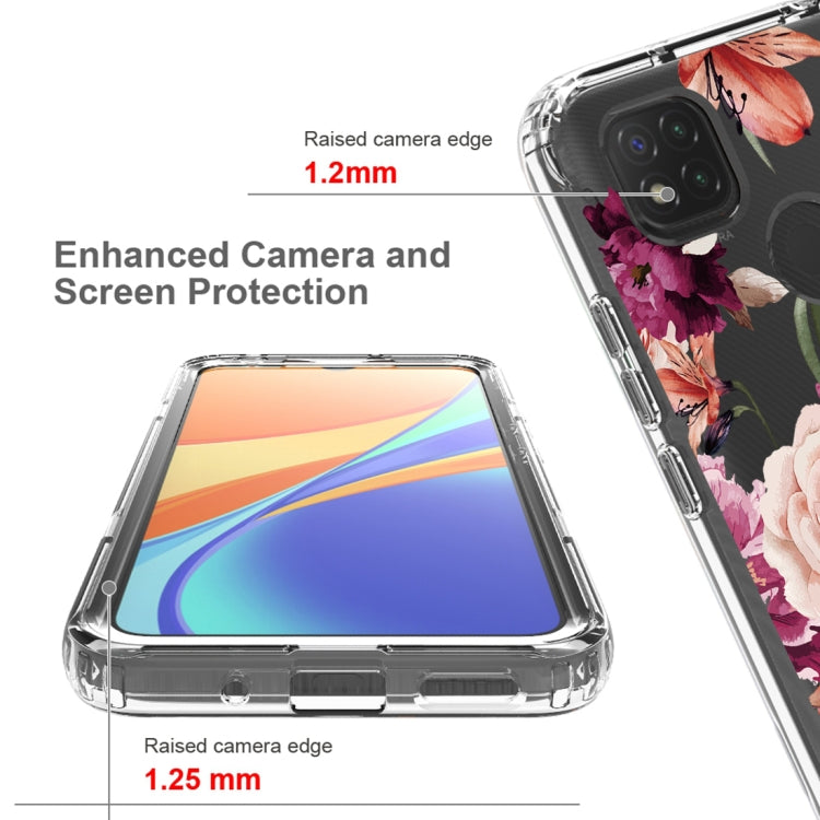 For Xiaomi Redmi 9C PC+TPU Transparent Painted Phone Case