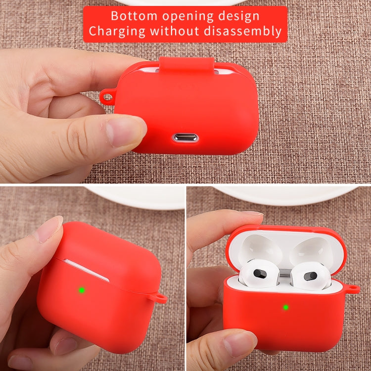 Wireless Earphone Silicone Protective Case with Carabiner For AirPods 3