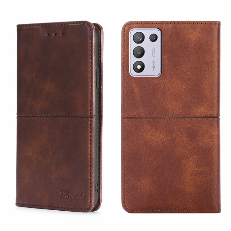 For OPPO K9s/Realme Q3s Cow Texture Magnetic Horizontal Flip Leather Phone Case