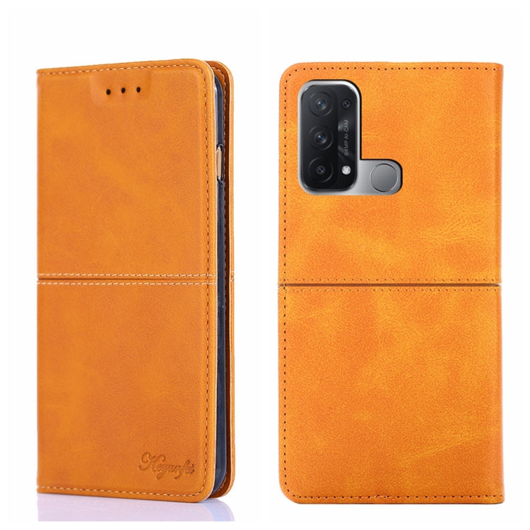 For OPPO Reno5 A Cow Texture Magnetic Horizontal Flip Leather Phone Case