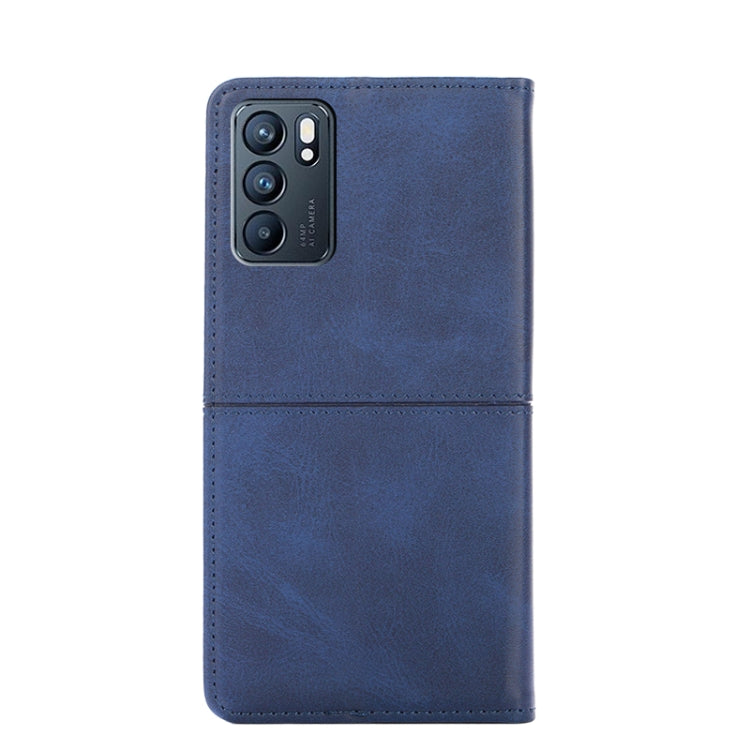 For OPPO Reno6 5G Cow Texture Magnetic Horizontal Flip Leather Phone Case