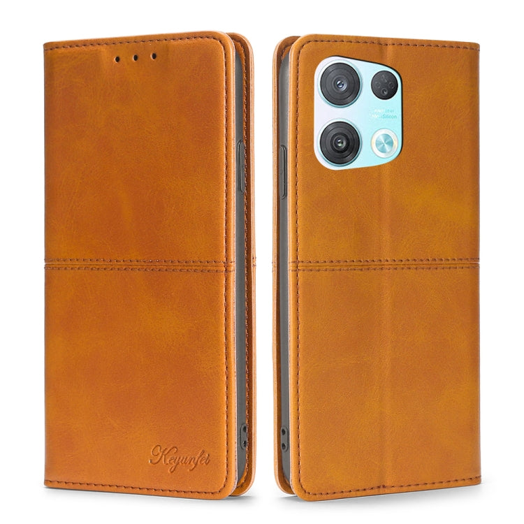 For OPPO Reno8 Pro 5G Cow Texture Magnetic Horizontal Flip Leather Phone Case