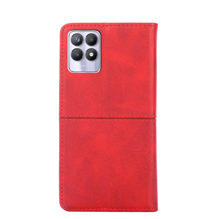 For OPPO Realme 8i Cow Texture Magnetic Horizontal Flip Leather Phone Case