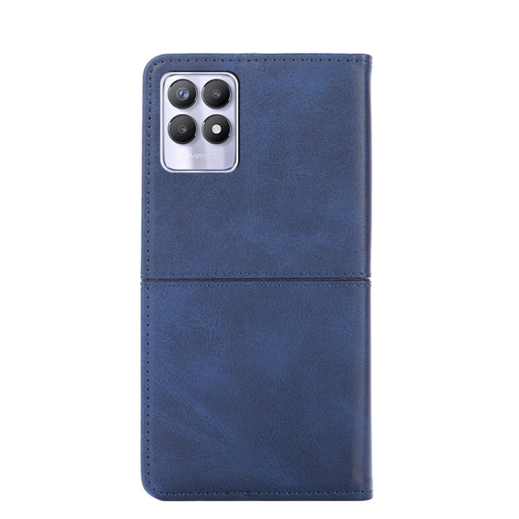 For OPPO Realme 8i Cow Texture Magnetic Horizontal Flip Leather Phone Case
