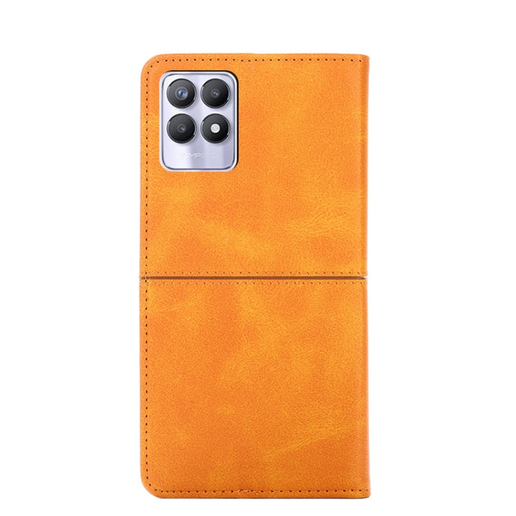 For OPPO Realme 8i Cow Texture Magnetic Horizontal Flip Leather Phone Case