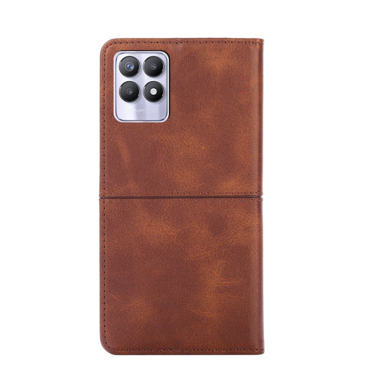 For OPPO Realme 8i Cow Texture Magnetic Horizontal Flip Leather Phone Case