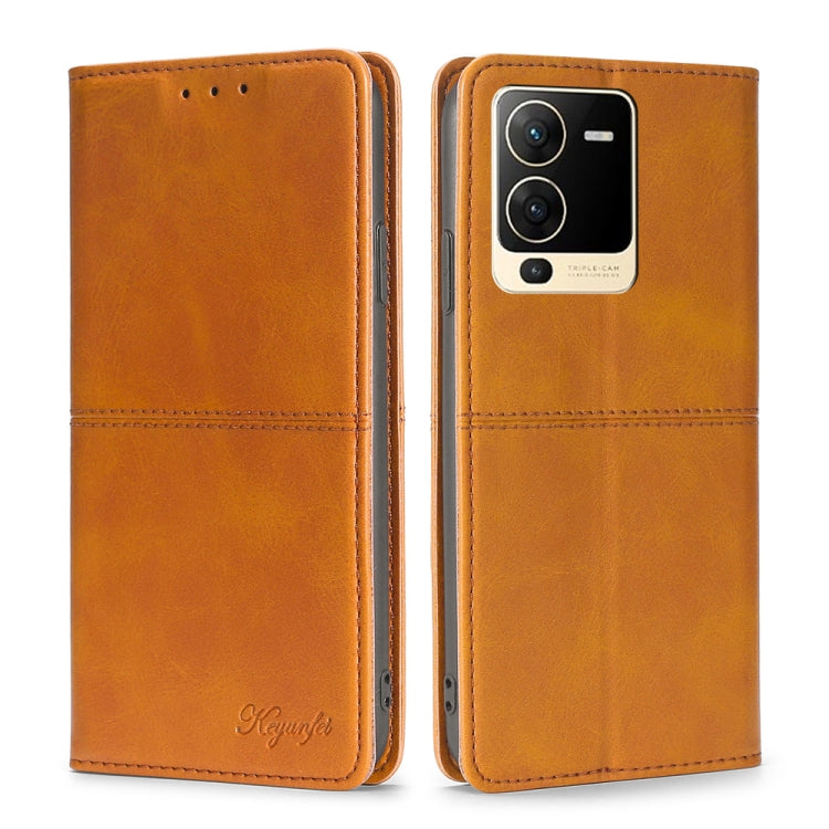 For vivo S15 5G Cow Texture Magnetic Horizontal Flip Leather Phone Case
