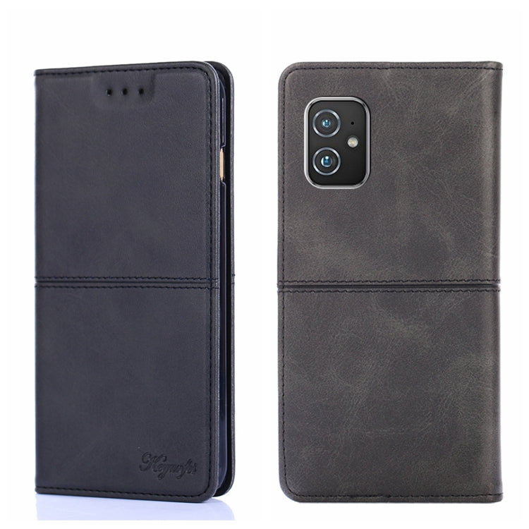 For Asus ZenFone 8 ZS590KS Cow Texture Magnetic Horizontal Flip Leather Phone Case