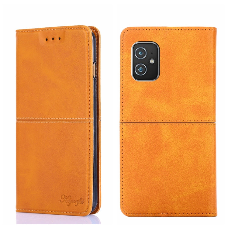 For Asus ZenFone 8 ZS590KS Cow Texture Magnetic Horizontal Flip Leather Phone Case