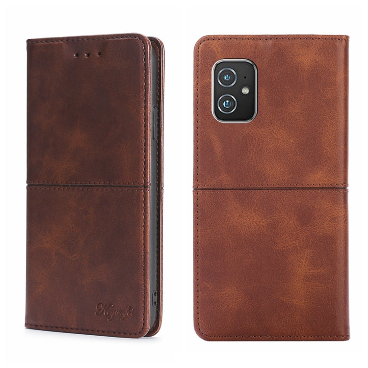 For Asus ZenFone 8 ZS590KS Cow Texture Magnetic Horizontal Flip Leather Phone Case